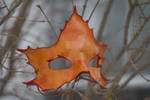 Orange Maple Leaf Mask by OsborneArts