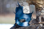 Blue Maple Leaf Leather Mask by OsborneArts