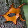 Orange Oak Leaf Leather Mask