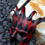 Black and Red Jester Leather Mask
