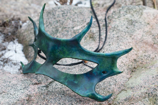Horned Leather Mask with Scar