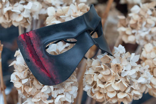 Scarred Frowning Leather Masquerade Mask