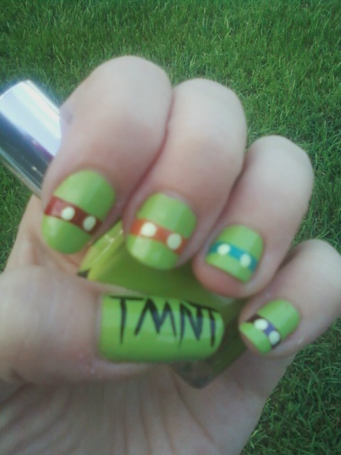Ninja Turtle Nail Art by MissDaniLips