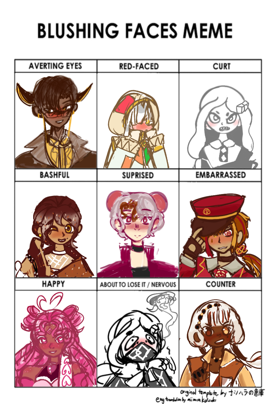 blushing faces meme ft human!sprackle by DitkaSaysHi on DeviantArt