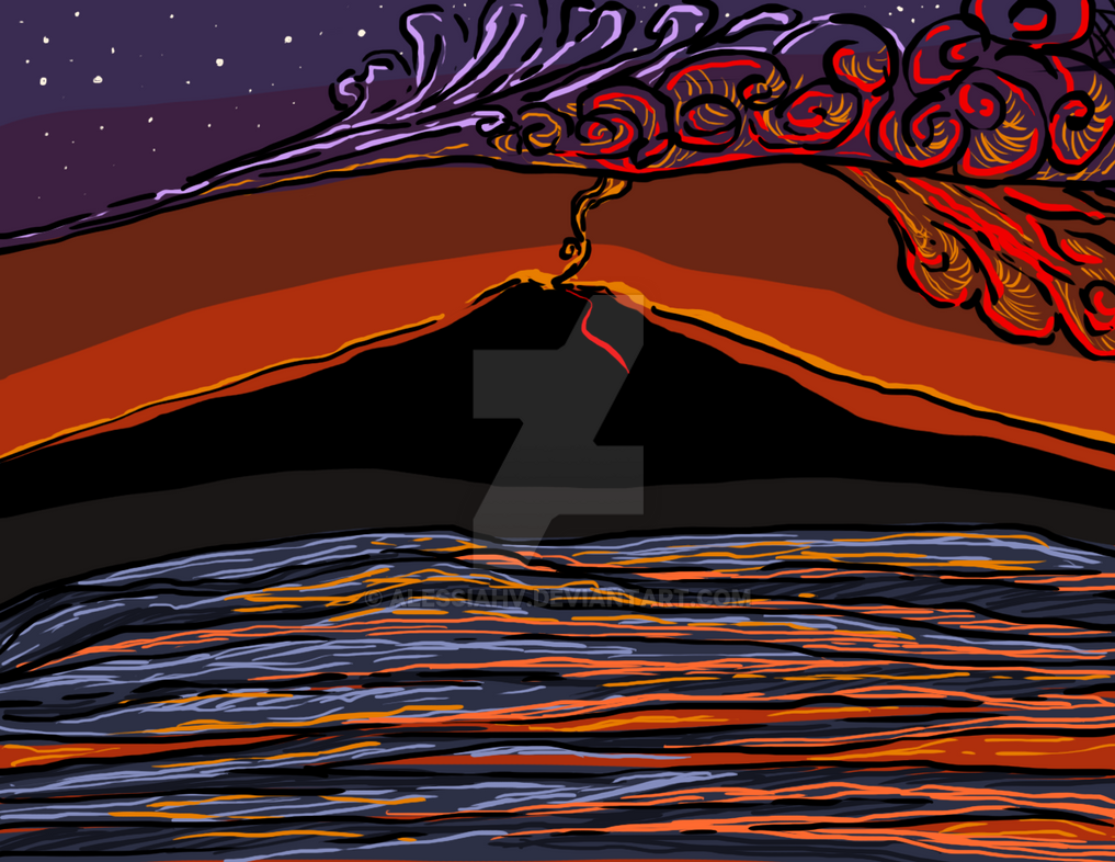 The ruins of a land that bleeds lava. by AlessiaHV on DeviantArt