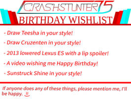 CrashStunter75 Birthday Wishlist