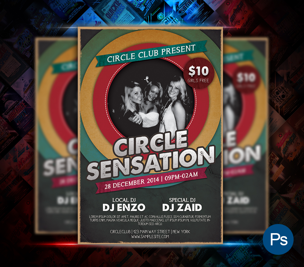 Circle Sensation Party Flyer