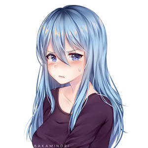 Commission - Blue Haired Tsundere