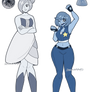 Quartz + Chalcedony gemsona designs for AdamAnt543