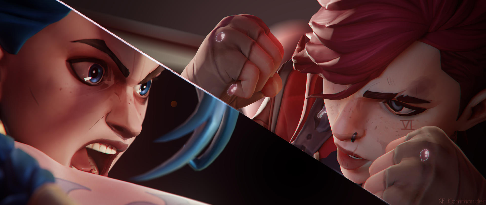 Pink Vs Vi Jinx vs Vi by CommanderSFM on DeviantArt