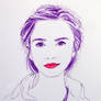 Emma Watson - minimalistic portrait-ballpoint pen