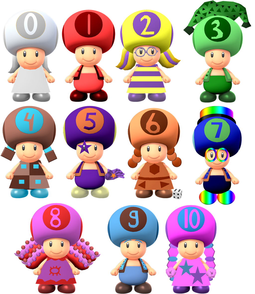 Request- Blueelephant7's Numbertoads by TheNightcapKing on DeviantArt