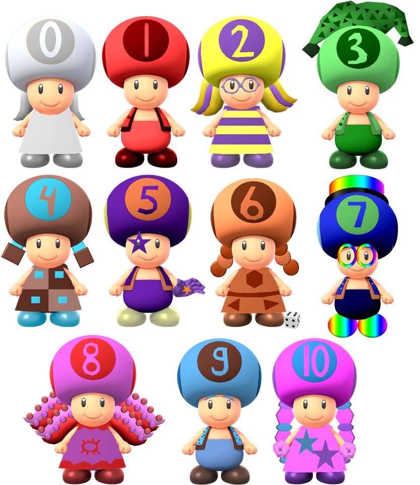 Request- Blueelephant7's Numbertoads by TheNightcapKing on DeviantArt