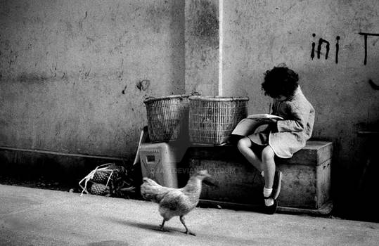 :: girl and chicken ::