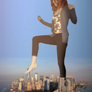 Giantess Kaitlin's Downtown Rampage