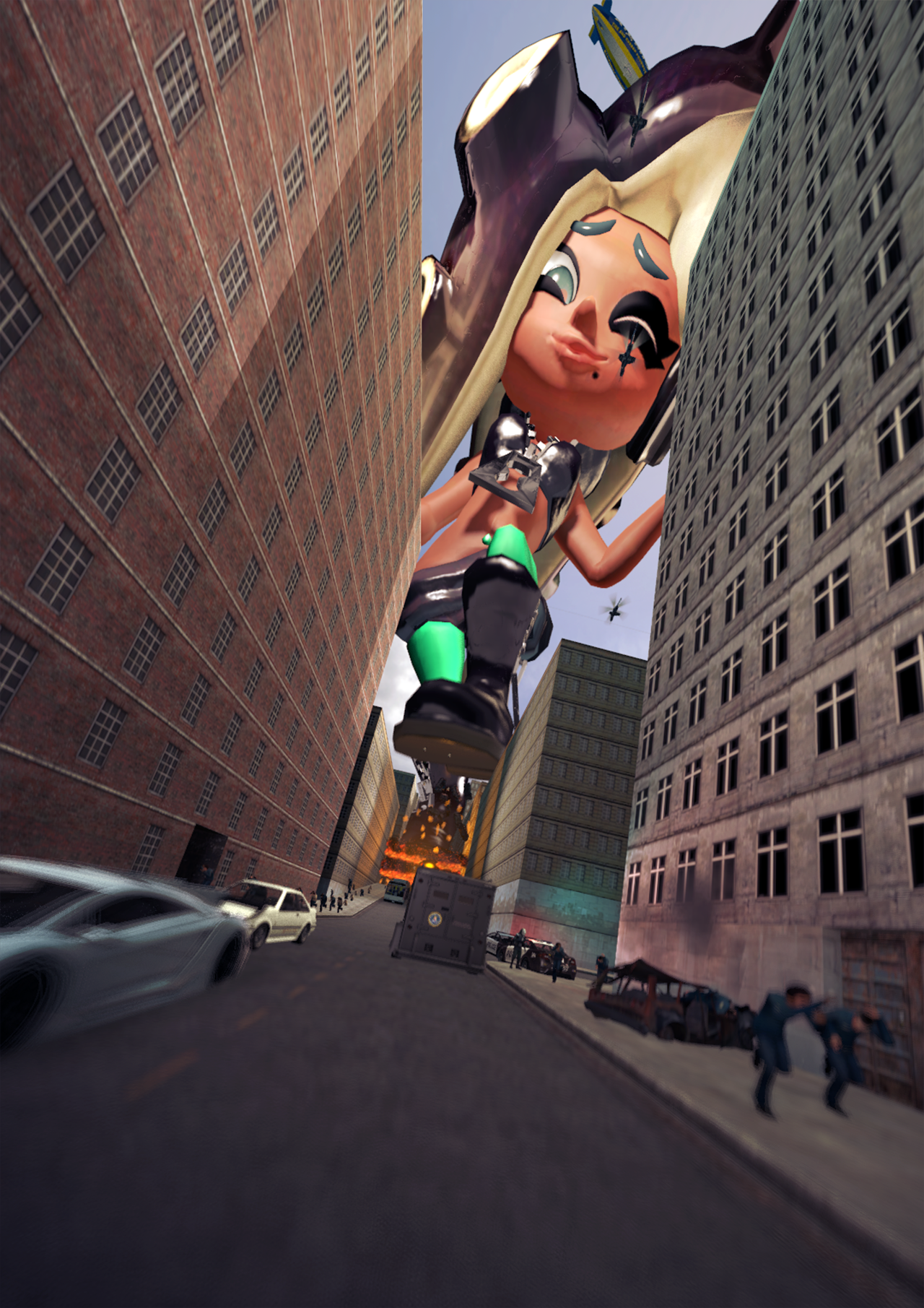 Giantess Marina: Octostomping the Streets