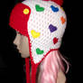 Rainbow Heart Aviator Beanie