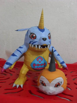 Gabumon and Tsunomon Papercraft