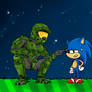 Master Chief meets Sonic The Hedgehog