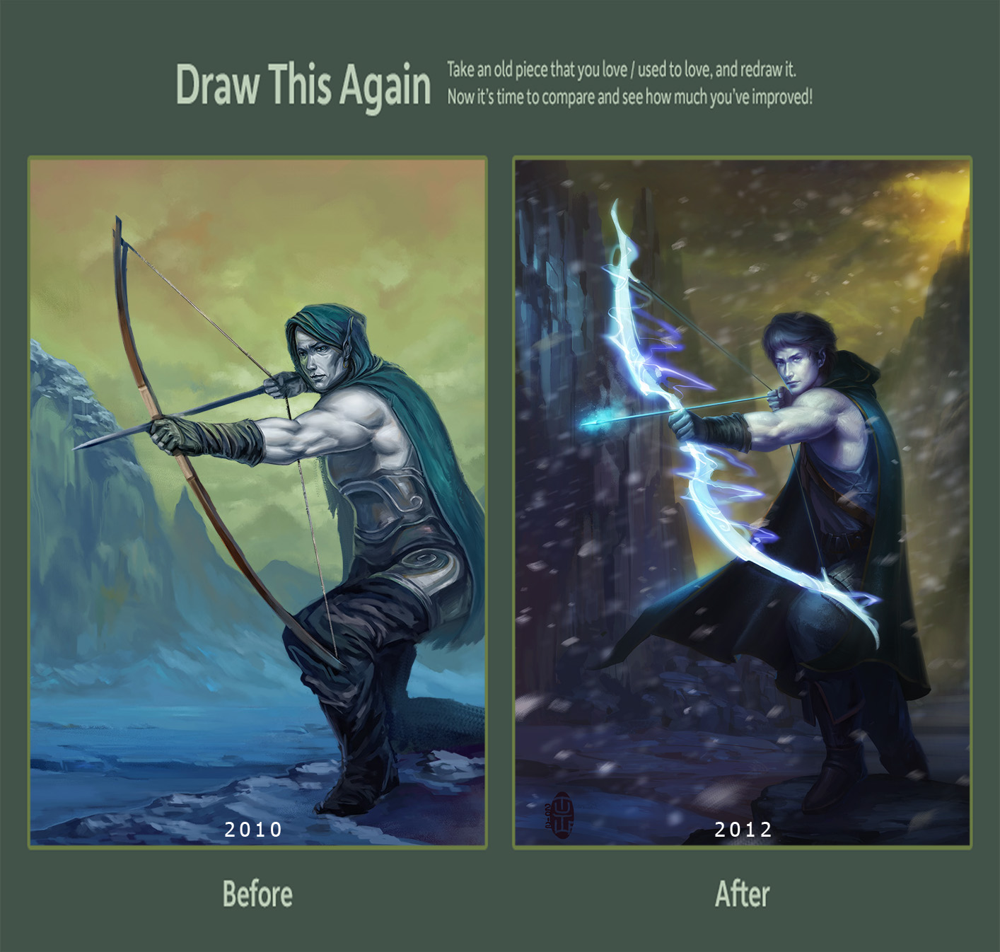 Elven Archer: before and after