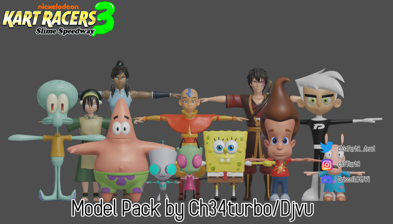 Nick Karts Racers 3 All Characters free download