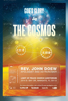 God's Glory In The Cosmos Church Flyer and CD