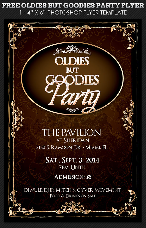 Free Oldies But Goodies Party Flyer Template