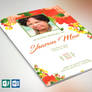 Orange Floral Funeral Program Publisher Template