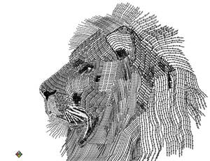 Typography art of a Lion