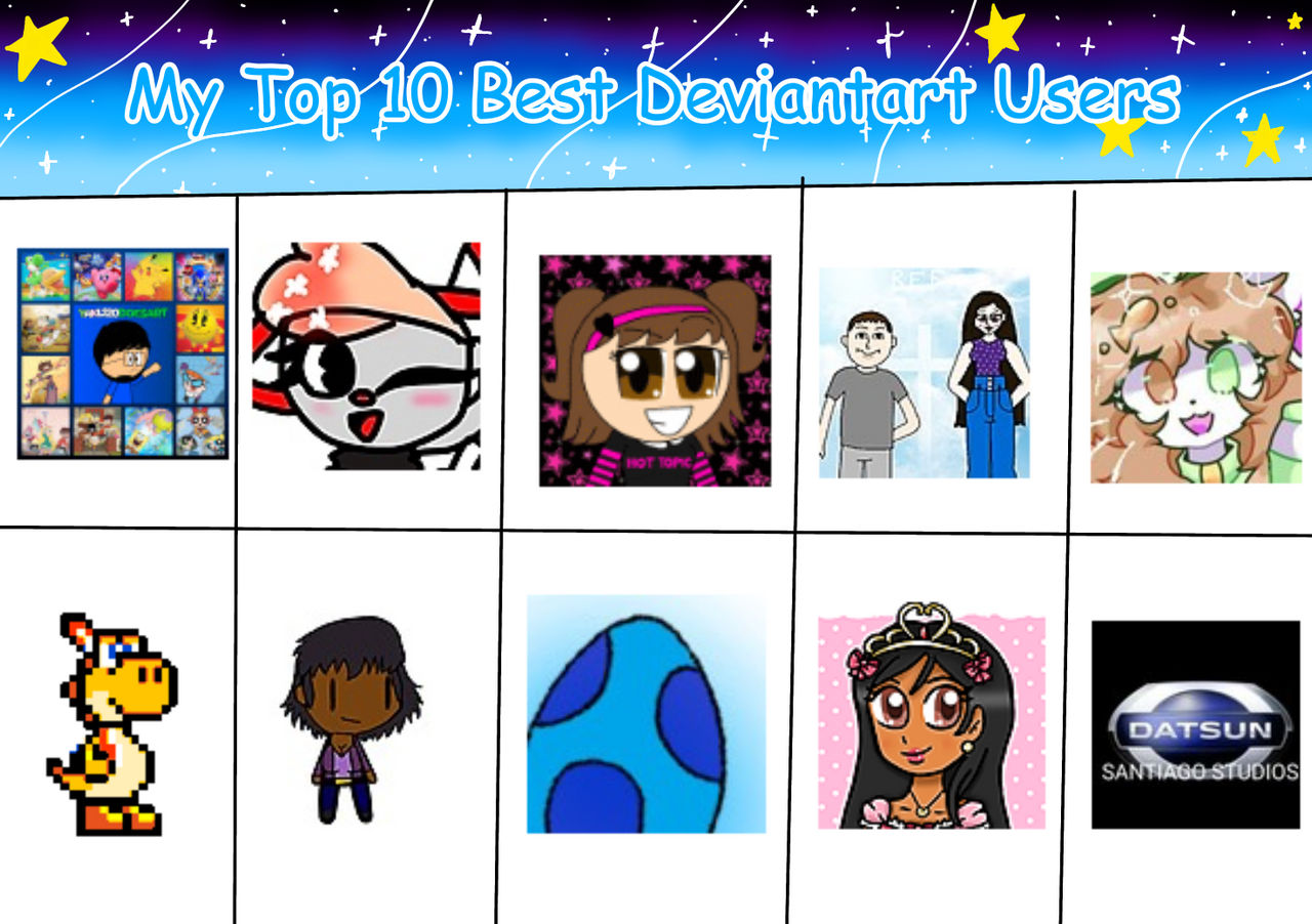 My Top 10 Best Deviantart Users by BlueStarLite10 on DeviantArt