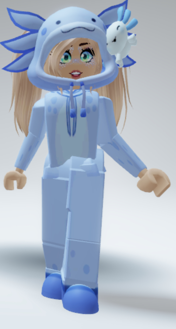 My Roblox Avatar in a Blue Axolotl Costume by BlueStarLite10 on