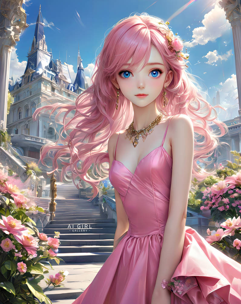 Princess Isabella - Pink Dress in Skyhaven by AIGirlGallery on DeviantArt
