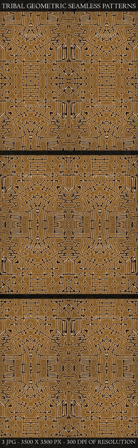 3 Tribal Geometric Seamless Patterns