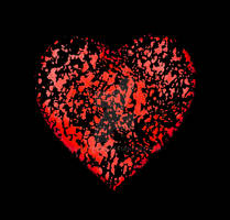 Broken Heart Graphic Over Black Background