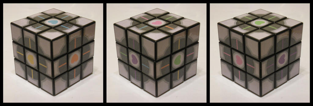 Coloured companion cube cube