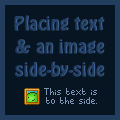 Placing text + an image side-by-side on dA