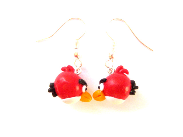 Angry Birds Earrings - Red