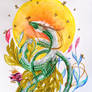 Green Watercolor Dragon - The Plant Spirit