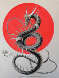 Black Watercolor Dragon - Break Free