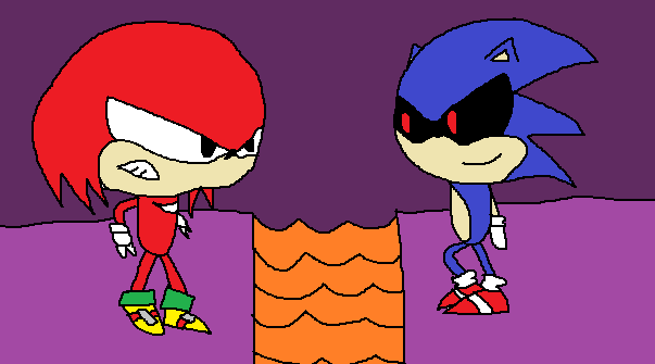 Knuckles Vs Sonic.Exe by CocaTheHedgehog on DeviantArt