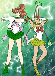 Sailor Jupiter and Sailor Juno by NickyVendetta