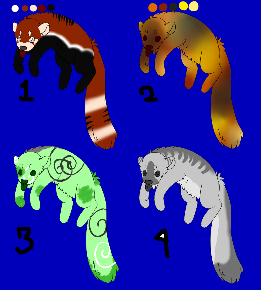 Four Red Panda Plush Adopts (3/4 OPEN)