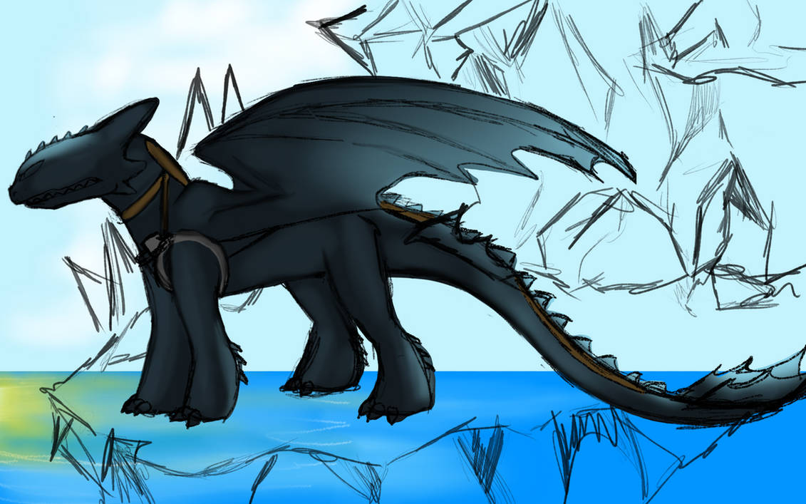 Omega Toothless Alpha toothless redraw WIP by KrystalBM on DeviantArt