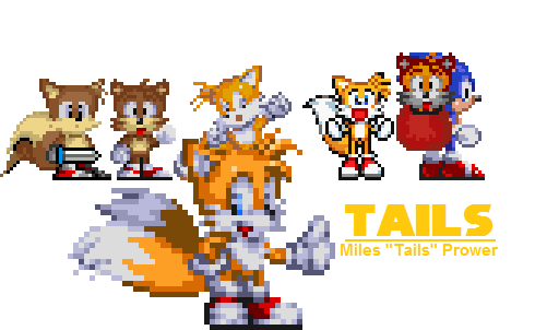 Tails from Sonic Hedgehog 3 spritesheet ripped by Frario