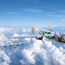 B-24J Liberators above the clouds