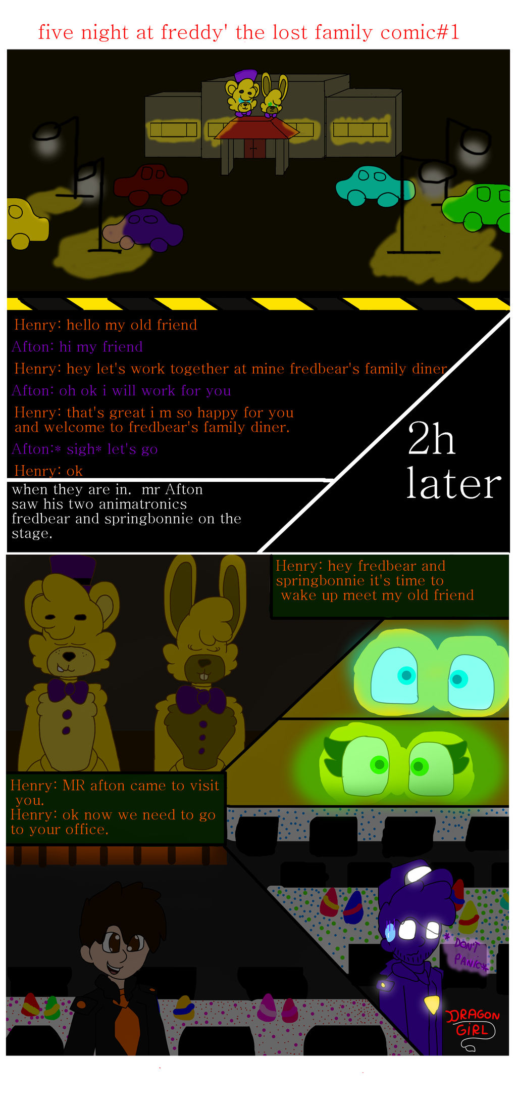 Five night at freddy's the lost family comic1 by DragonGirl658 on