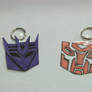 Autobot And Decepticon Symbols Keychains