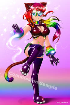 Commission - Rainbow Catgirl