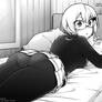 Rizu Ogata Studying On Bed