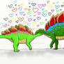 Stegosaurs in love